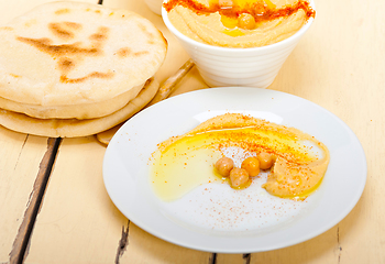 Image showing Hummus with pita bread