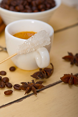 Image showing espresso coffee with sugar and spice