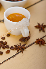 Image showing espresso coffee with sugar and spice