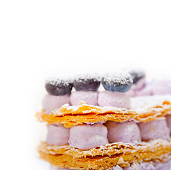 Image showing napoleon blueberry cake dessert