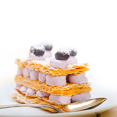 Image showing napoleon blueberry cake dessert