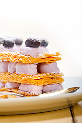 Image showing napoleon blueberry cake dessert