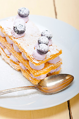 Image showing napoleon blueberry cake dessert