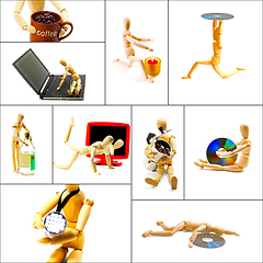 Image showing wood mannequin collage