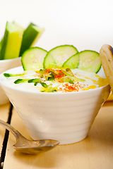 Image showing Arab middle east goat yogurt and cucumber salad