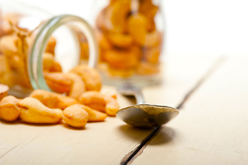 Image showing cashew nuts on a glass jar