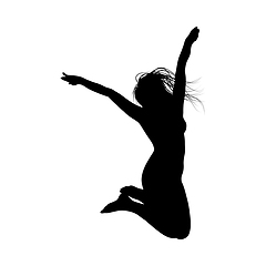 Image showing Jumping Girl Silhouette