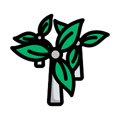 Image showing Wind Mill With Leaves In Blades Icon