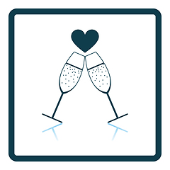 Image showing Champagne Glass With Heart Icon