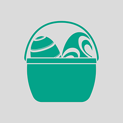 Image showing Easter Basket With Eggs Icon