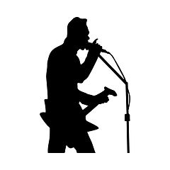 Image showing Rock Guitarist Silhouette