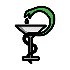 Image showing Medicine Sign With Snake And Glass Icon