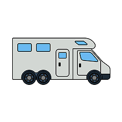 Image showing Icon Of Camping Family Caravan Car