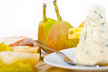 Image showing fresh pears and cheese