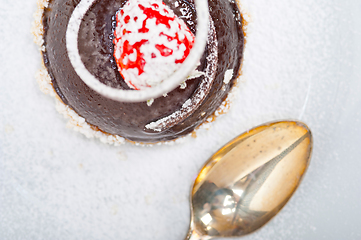 Image showing fresh chocolate strawberry mousse