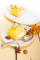 Image showing cream roll cake dessert and spices
