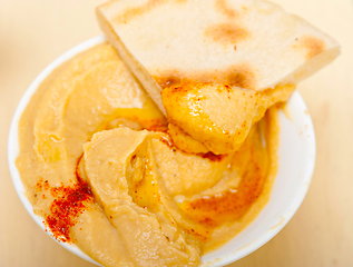 Image showing Hummus with pita bread