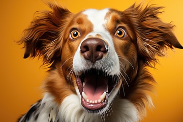 Image showing Funny portrait of dog Australian Shepherd