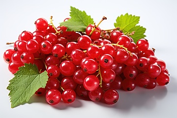 Image showing Red currants on white