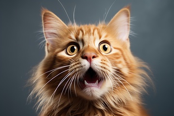 Image showing Funny portrait of red cat