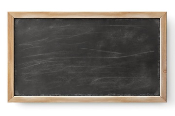 Image showing Empty black chalkboard on white