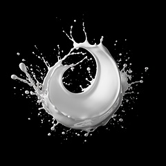 Image showing Milk splash on black