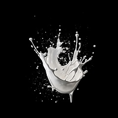 Image showing Milk splash on black