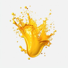 Image showing Juicy orange splash on white