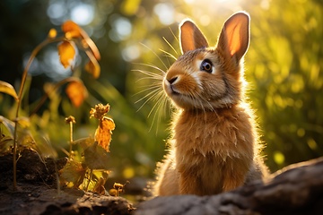 Image showing Cute rabbit in forest