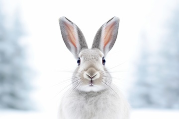 Image showing Rabbit in winter forest