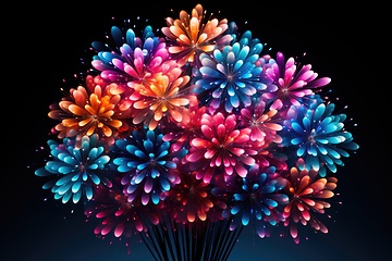Image showing Abstract colourful flowers