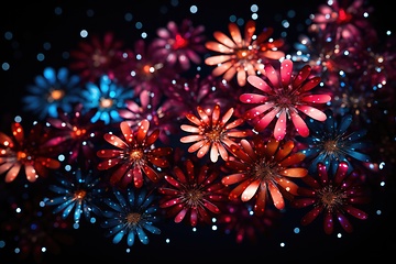 Image showing Abstract colourful flowers