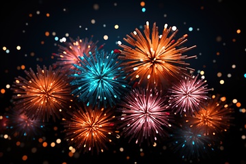 Image showing Illustration of fireworks on black