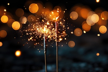 Image showing Sparklers on blurred background