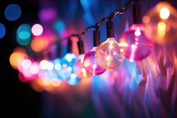 Image showing Colorful Illuminated light bulbs