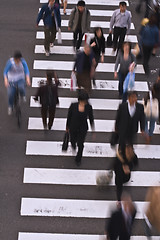 Image showing People crossing the street