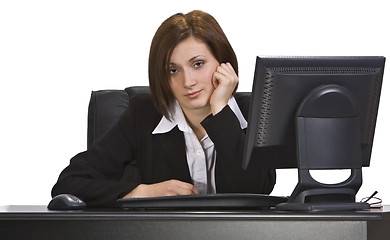 Image showing Bored businesswoman