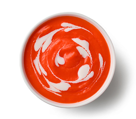 Image showing bowl of tomato cream soup