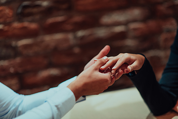 Image showing Photo of business shaking hands, finishing up meeting. Successful businesspeople handshaking after good deal