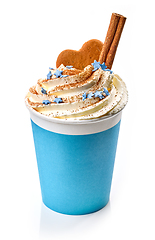 Image showing christmas latte in take away cup