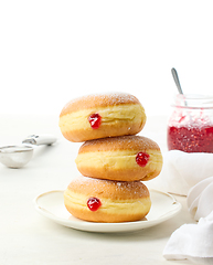 Image showing freshly baked jelly donuts