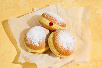 Image showing freshly baked jelly donuts