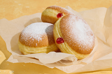 Image showing freshly baked jelly donuts