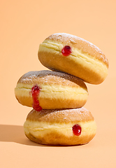 Image showing freshly baked jelly donuts