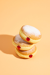 Image showing freshly baked jelly donuts