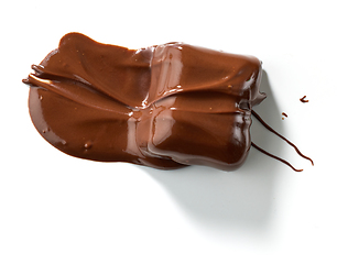 Image showing piece of melted chocolate 