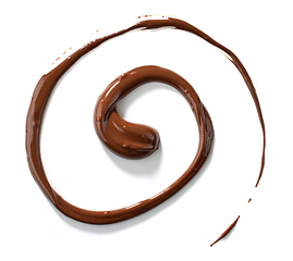 Image showing melted chocolate on white background