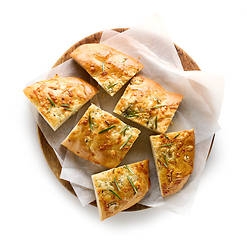 Image showing italian flat bread focaccia