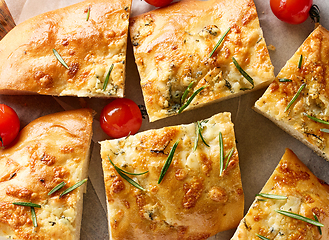 Image showing italian flat bread focaccia