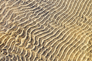 Image showing Sand ripples in shallow water